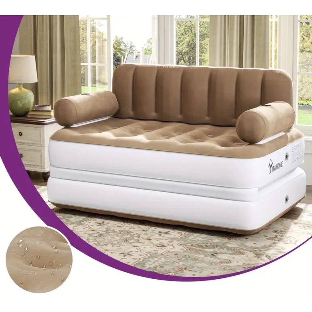 Queen Air Mattress with Built in Pump-Inflatable Blow Up Sofa & Bed Mattress